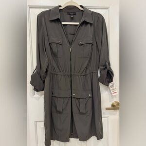 Alfani Dress, Olive Green, Full Zip, New With Tags, Size 12